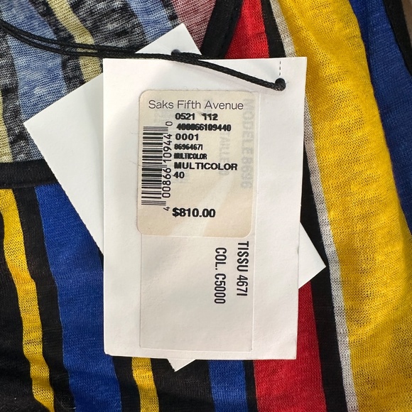 NWT $810 Balmain Multi-Color Striped Tank Top Size 40/US 8 - Picture 6 of 8